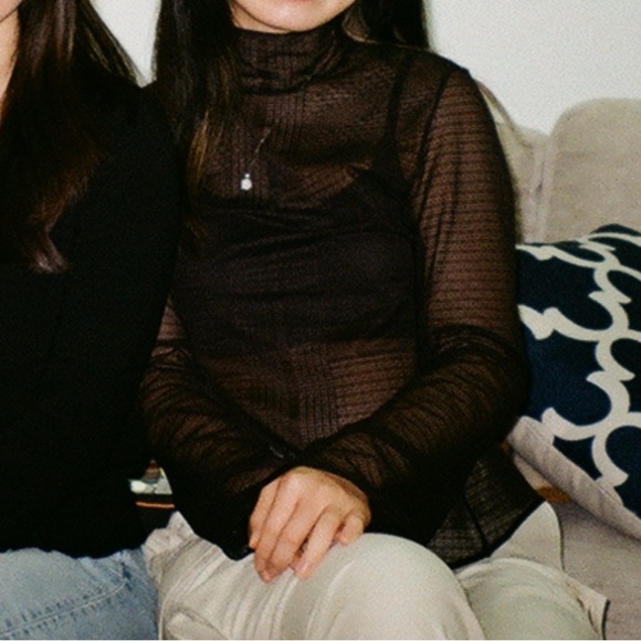 UNIQLO - Mesh High Neck Long Sleeve T-Shirt (Mame Kurogouchi Collaboration) - Picture 10 of 10